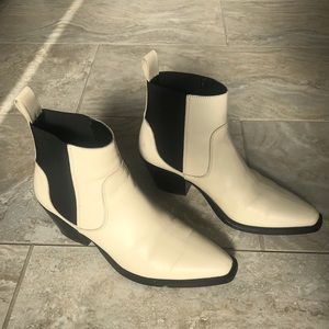 White Everlane western bootie